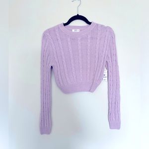 cable knit crop sweater